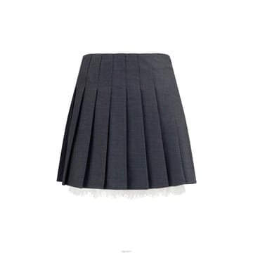 셀프포트레이트 플리트 미니 스커트 GRGREY