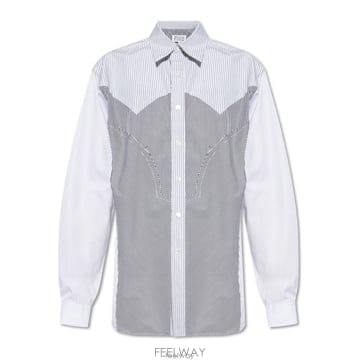 26 FW 메종 마르지엘라 패널 스트라이프 버튼업 셔츠 961 S50DT0037MTN024