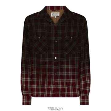 26 FW 메종 마르지엘라 옴브레 체크 버튼 셔츠 001F S50DT0069M35692