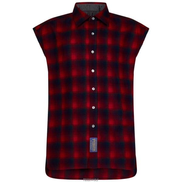 26 FW 메종 마르지엘라 체크 슬리브리스 셔츠 001F S67DR0005S78037