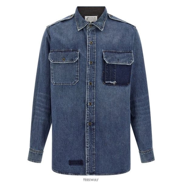 26 FW 메종 마르지엘라 플랩 포켓 데님 셔츠 961 S50DT0064M30034