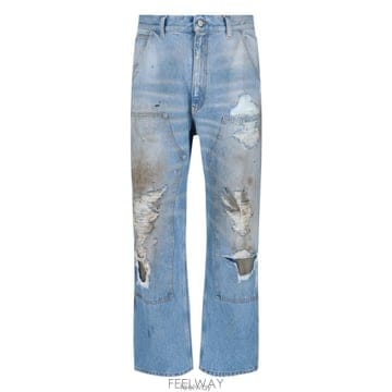 26 FW MM6 메종 마르지엘라 디스트레스드 스트레이트 레그 진 964 SH2LA0017M30018