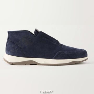 26 FW 벨루티 네이비 Echappee 에샤페 스크리토 스웨이드 슬립온 스니커즈