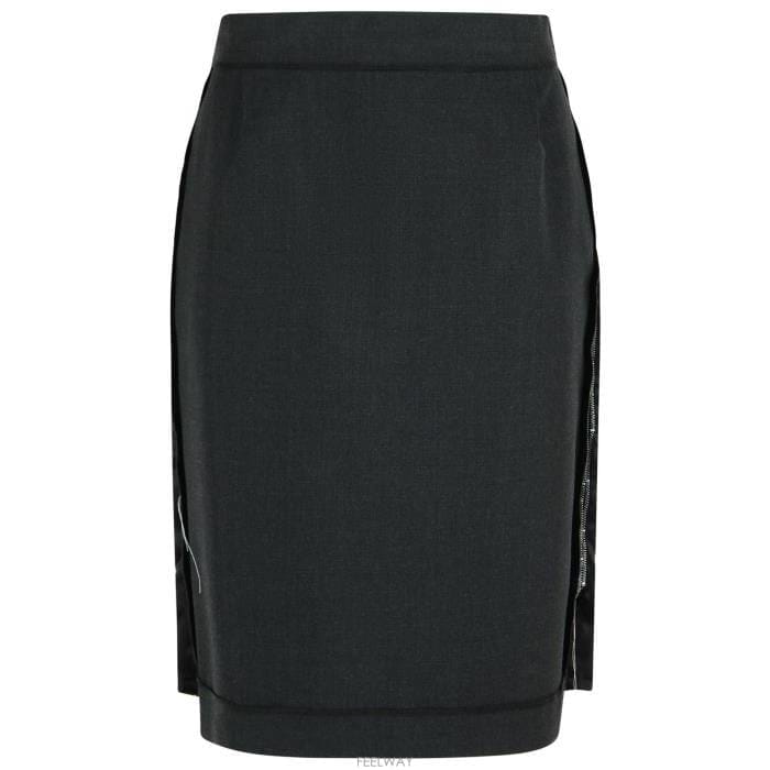 26 FW 메종 마르지엘라 로우 헴 미디 스커트 855M S51ME0045MTN107