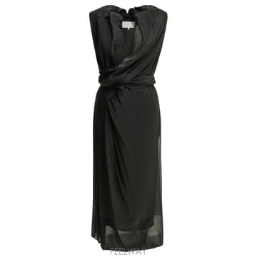 26 FW 메종 마르지엘라 드레이프 슬리브리스 미디 드레스 900 S29DD0066M35850