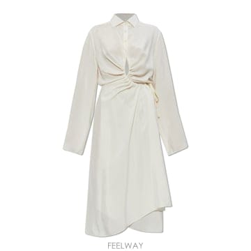 26 FW 메종 마르지엘라 드레이프 컷아웃 셔츠 드레스 101 S29DD0057M35901
