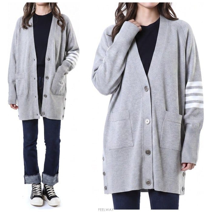 Thom Browne ����� ��Ʈ�Ｑ���̴� ���� �� V�� ���� �� ����� (�׷���) FKC424A Y3007 055����� ��Ʈ�Ｑ���̴� ���� �� V�� ���� �� ����� (��