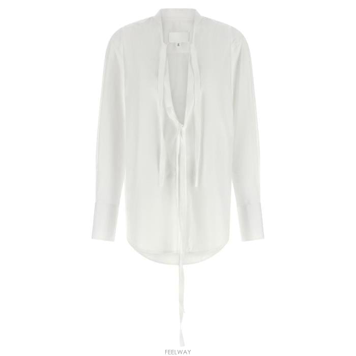 26 FW 메종 마르지엘라 타이 디테일 포플린 셔츠 100 S29DT0016S43001