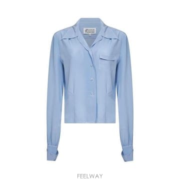 26 FW 메종 마르지엘라 새틴 롱슬리브 셔츠 블루 479 S51DT0028M35704