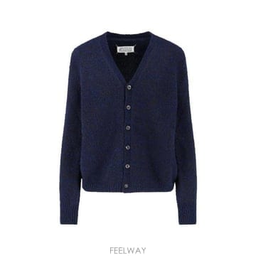 26 FW 메종 마르지엘라 브이넥 니트 가디건 블루 002F S51HP0023M13154