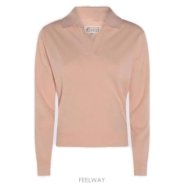 26 FW 메종 마르지엘라 브이넥 니트 점퍼 핑크 216 S51GL0063M13144