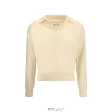 26 FW 메종 마르지엘라 브이넥 니트 점퍼 베이지 104 S51GL0063M13144