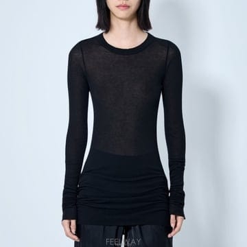 26 FW 릭오웬스 라이트웨이트 시어 니트 롱슬리브 탑 BLK RP02F5202 RC 09
