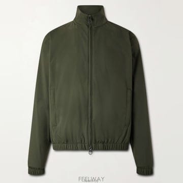 로로피아나 스탠드칼라 스톰 시스템 트윌 봄버 재킷 그린