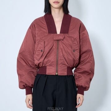 끌로에 봄버 자켓 버건디