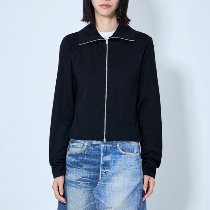 26 FW 아워레가시 풀 집업 칼라 크롭 코튼 니트 자켓 W2266SCE
