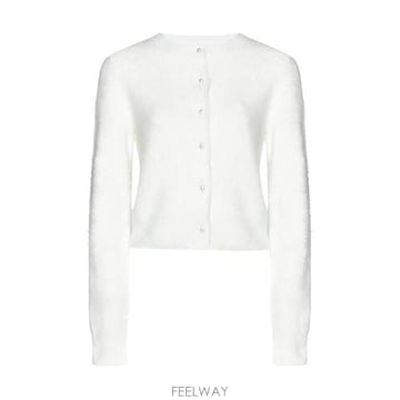 메종마르지엘라 앙고라 크루 넥 가디건 블랙