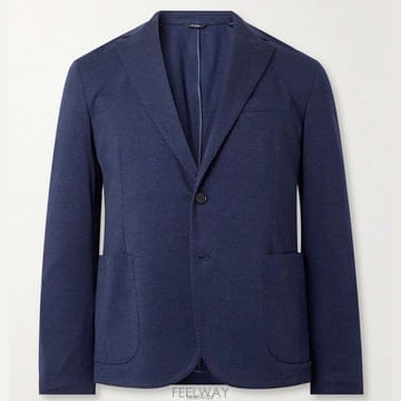 로로피아나 노치라펠 더블벤트 캐시미어 실크 블렌드 블레이저