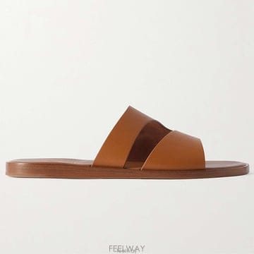 26 FW 로로 피아나 Pilat Plain 필라트 플레인 워크 컷아웃 레더 샌들 브라운