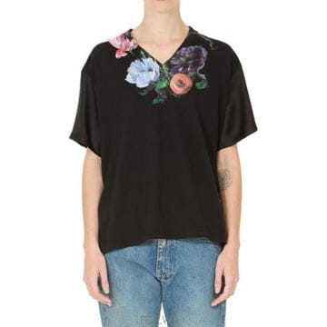 26 FW 메종 마르지엘라 플로럴 프린트 브이넥라인 티셔츠 900 S29GC0318S24575