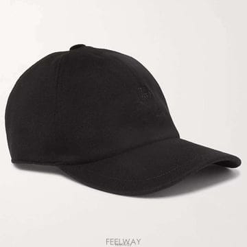 26 FW 로로피아나 로고 엠브로이더드 스톰시스템 멤브레인 캐시미어 베이스볼 캡 모자