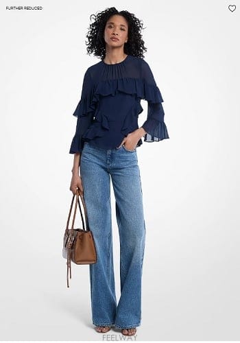 Michael Kors ����Ŭ �ھ  Ruffled Georgette ����콺����Ŭ �ھ  Ruffled Georgette ����콺
