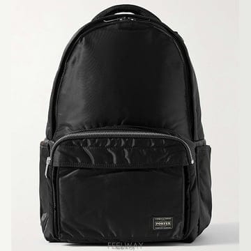 포터 Daypack 벨크로 패스닝 포켓 나일론 트윌 백팩 블랙