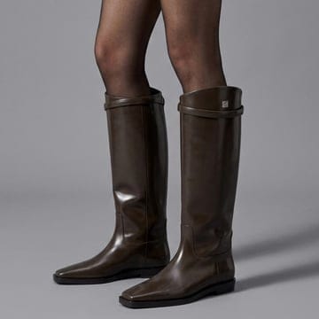 토템 더 라이딩 니하이 소가죽 부츠 여성 브라운 234-WLGSE076-LE0015