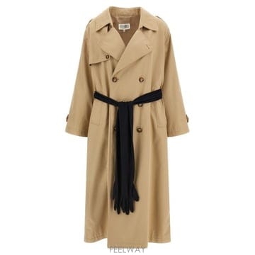 26 FW MM6 마르지엘라 글러브 웨이스트 트렌치 코트 S52AH0084M35368