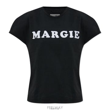 26 FW MM6 메종 마르지엘라 Margie 로고 티셔츠 블랙 S62GD0212M20108