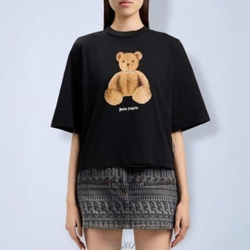 26 FW 팜엔젤스 Bear 그래픽 프린트 크롭 박시 티셔츠 블랙 PWAA079S26JER0061060