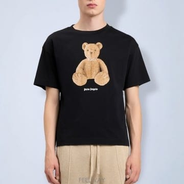 26 FW 팜엔젤스 Bear 베어 로고 프린트 숏슬리브 티셔츠 블랙 PMAA109S26JER00A1060