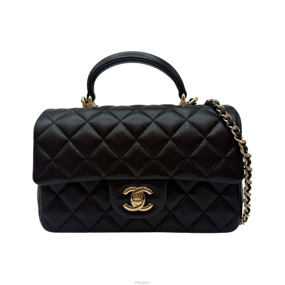 CHANEL 클래식 뉴미니 크로스백 램스킨 그레이