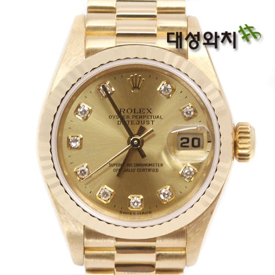 로렉스 데이저스트 샴페인 다이아 금통 여성용 36mm