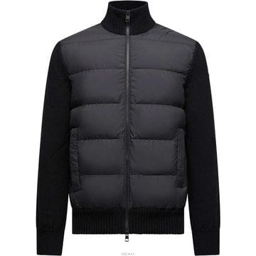 (당일) 26FW 몽클레어 로고 패치 블랙 패딩 가디건 L2091 9B00027 M1131 999