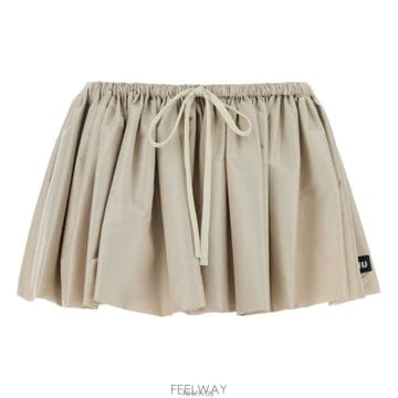 26 FW 미우미우 로고 패치 드로스트링 미니 스커트 F0D91 MG2713SOOO1904