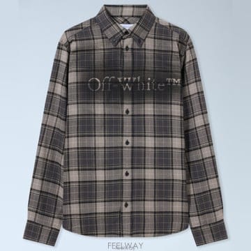 26 FW 오프화이트 Spray Book 체크 플란넬 셔츠 OMGE04MF25FAB0030710