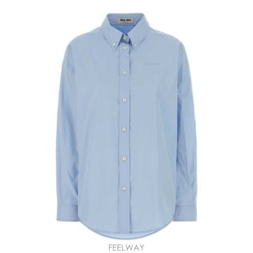 26 FW 미우미우 로고 엠브로이더드 버튼업 셔츠 F0013 MK1693SOOO19SE