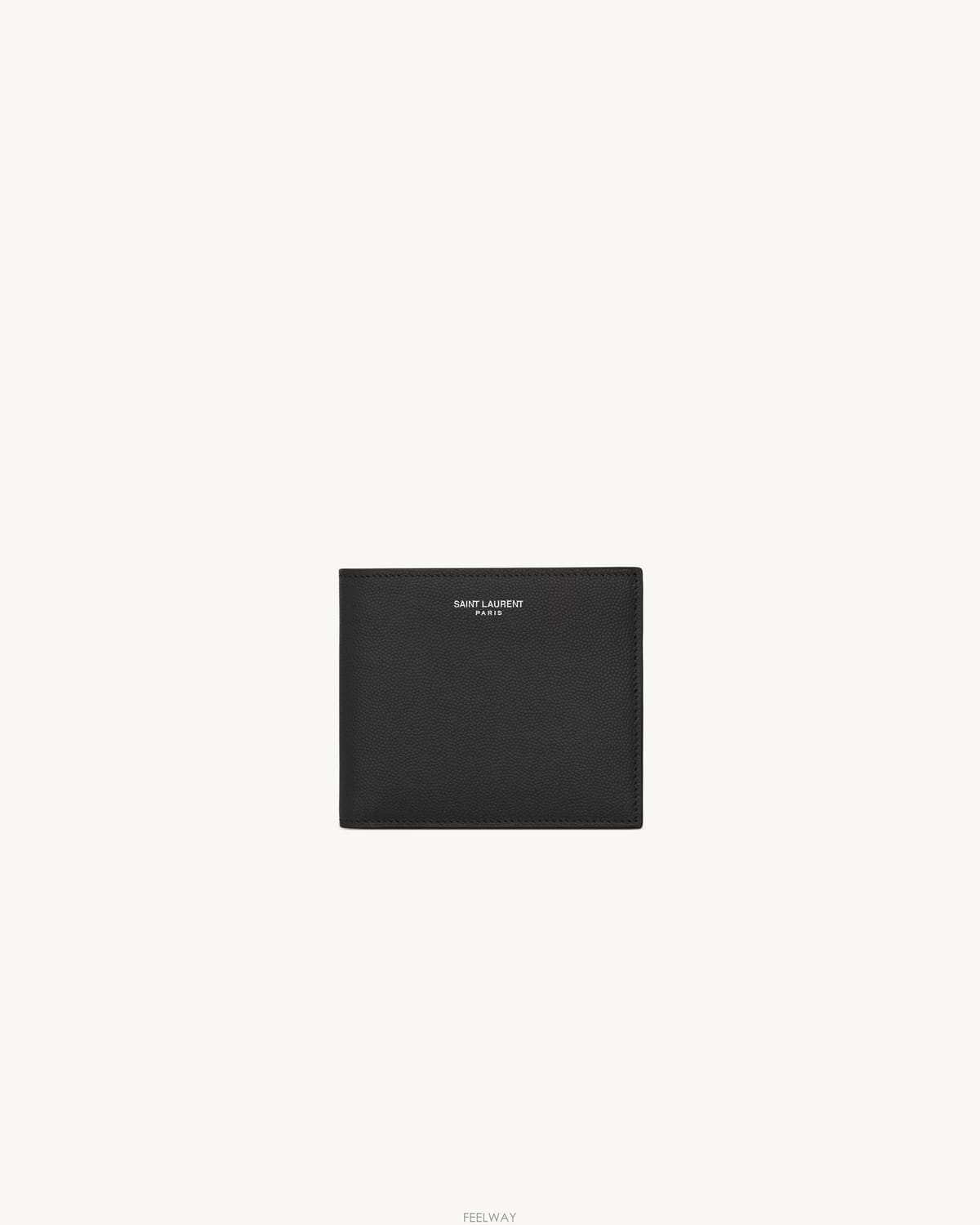 생로랑 클래식 생 로랑 파리 이스트/웨스트 지갑_블랙 그랑 드 뿌드르 텍스처드 가죽_black