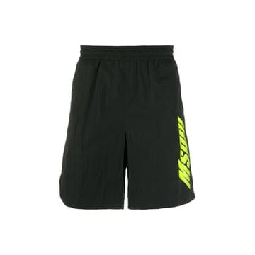 MSGM 네온 로고 버뮤다 숏팬츠