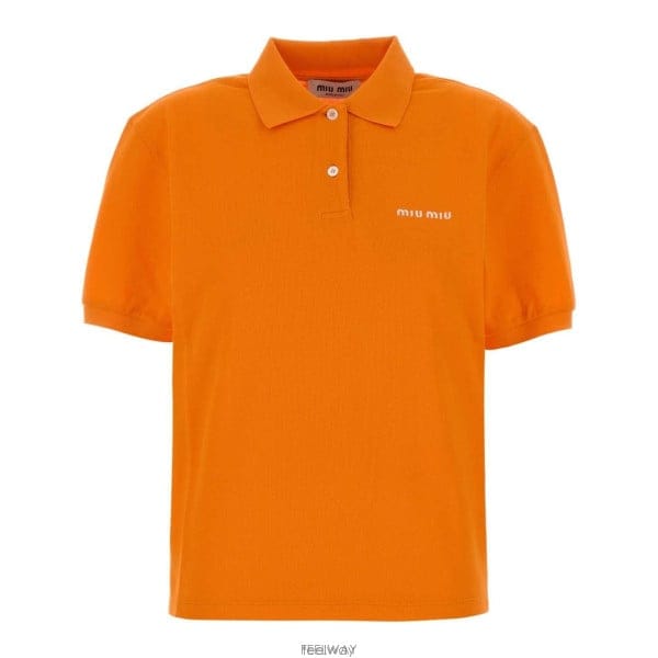 26 FW 미우미우 로고 피케 폴로 니트 탑 F0049 MJN535SOOO14RW