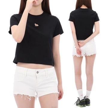 Maison Kitsune ������ 26SS ����Ű���� ���̺� ���� ��ġ ���� Ƽ���� PW00111KJ7026 BLACK������ 26SS ����Ű���� ���̺� ���� ��ġ ���� Ƽ���� PW