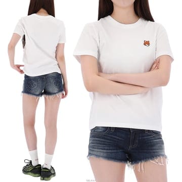 Maison Kitsune ������ 26SS ����Ű���� ������� ��ġ ���� Ƽ���� PW00113KJ7026 WHITE������ 26SS ����Ű���� ������� ��ġ ���� Ƽ���� PW001