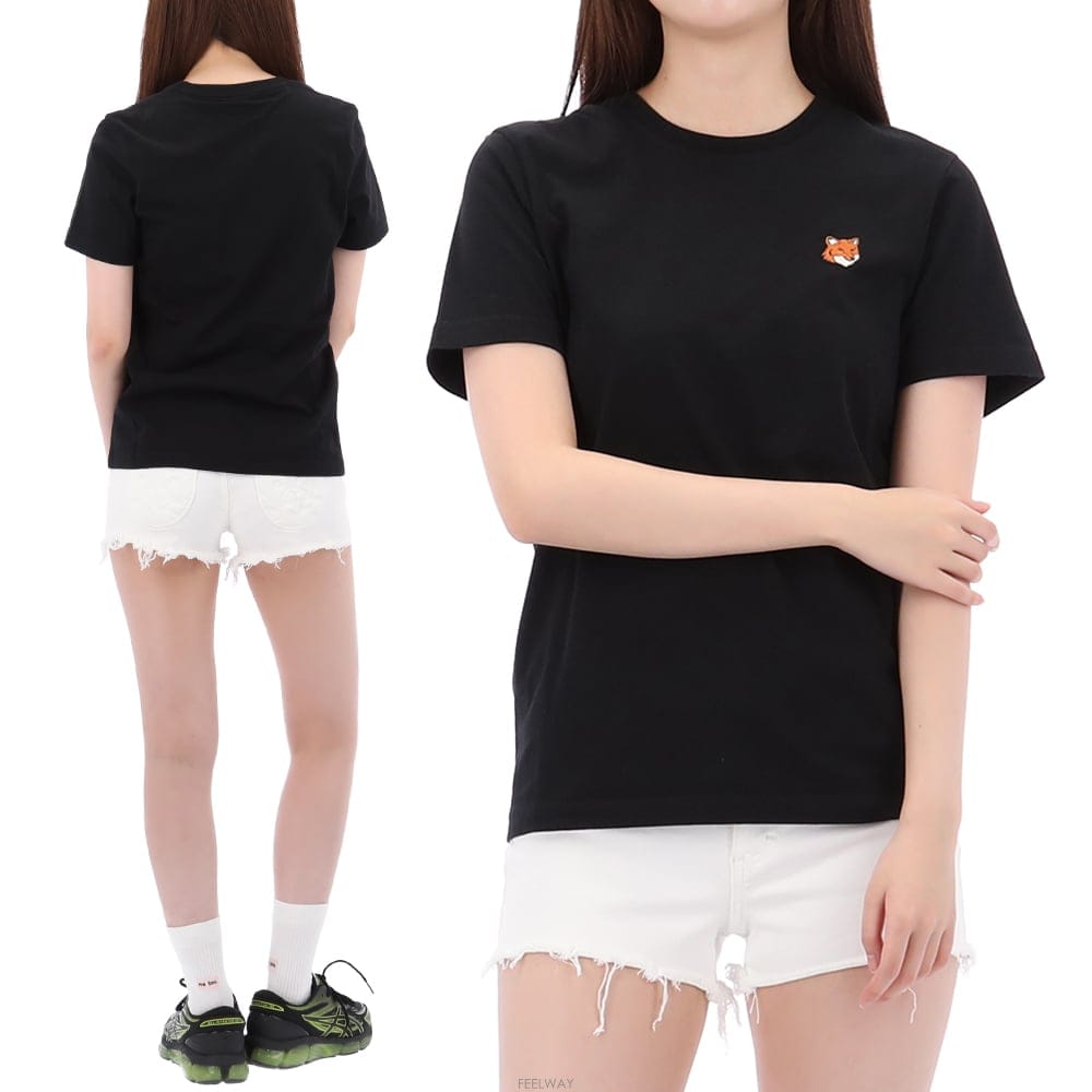 Maison Kitsune ������ 26SS ����Ű���� ������� ��ġ ���� Ƽ���� PW00113KJ7026 BLACK������ 26SS ����Ű���� ������� ��ġ ���� Ƽ���� PW001