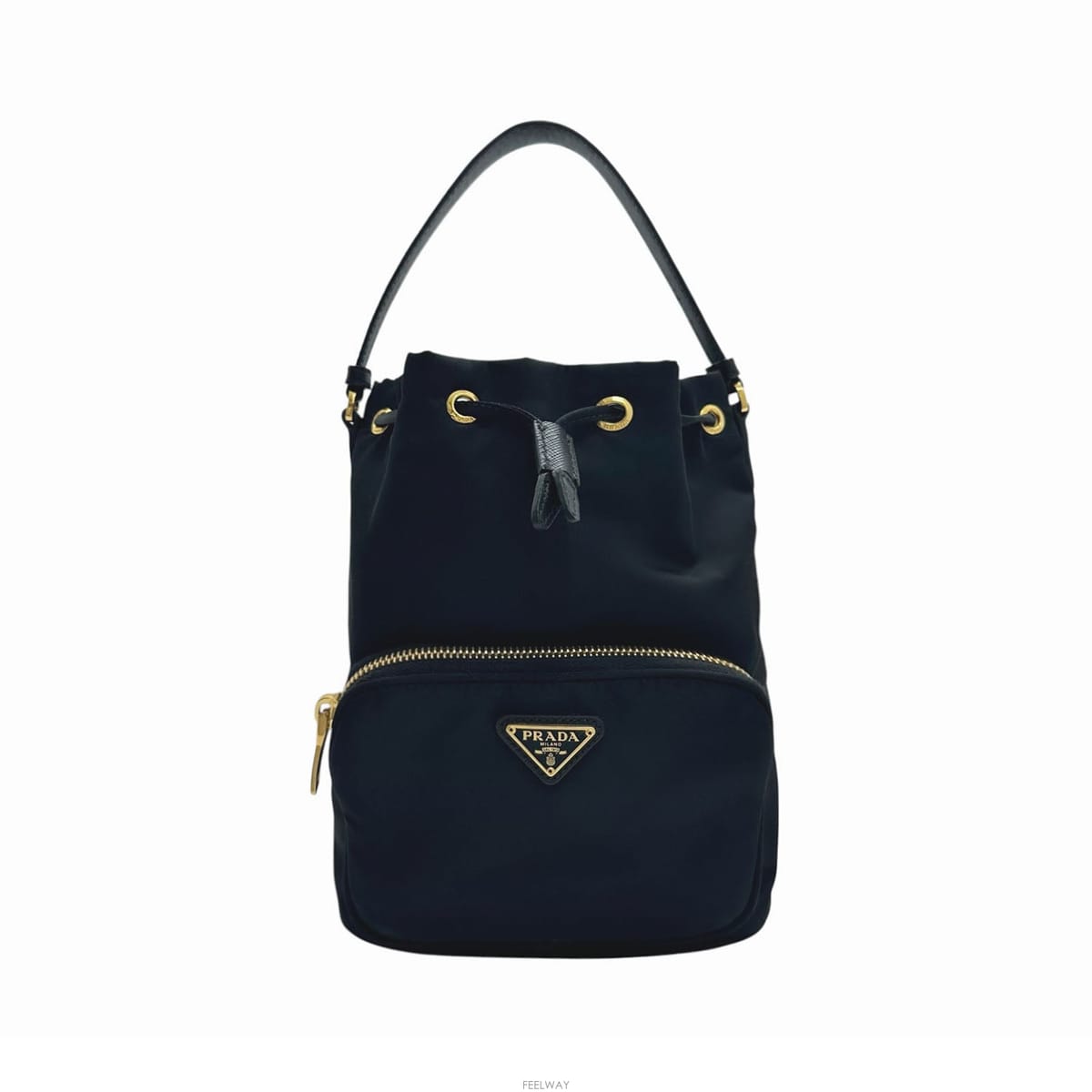 PRADA 듀엣 리나일론 버킷백 블랙