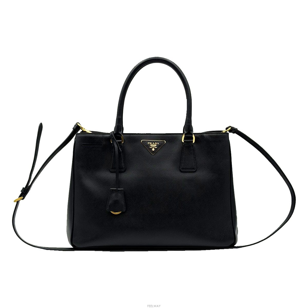 PRADA 사피아노 럭스 토트백 코발트