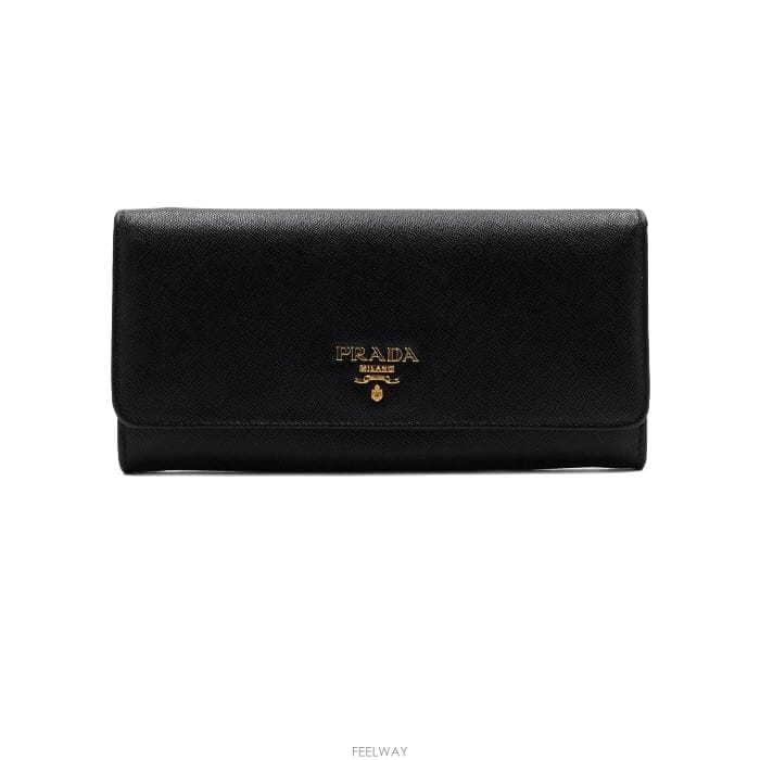 PRADA 사피아노 장지갑 블랙