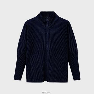 이세이미야케 옴므플리세 베이직 집업 자켓 네이비
