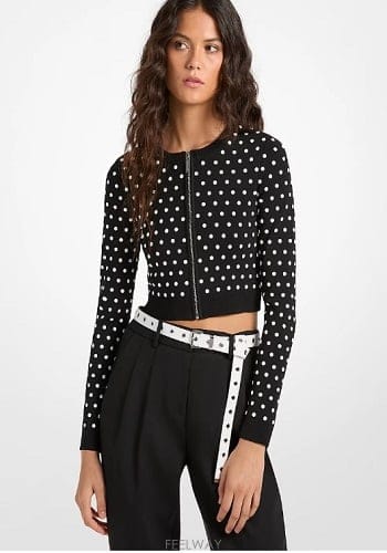 Michael Kors ����Ŭ �ھ  Studded Cropped Zip-Up ����Ǹ���Ŭ �ھ  Studded Cropped Zip-Up �����