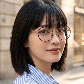 미우미우 안경테 VMU52X 15U 1O1 명품 하바나 골드 동글이 여자 남자